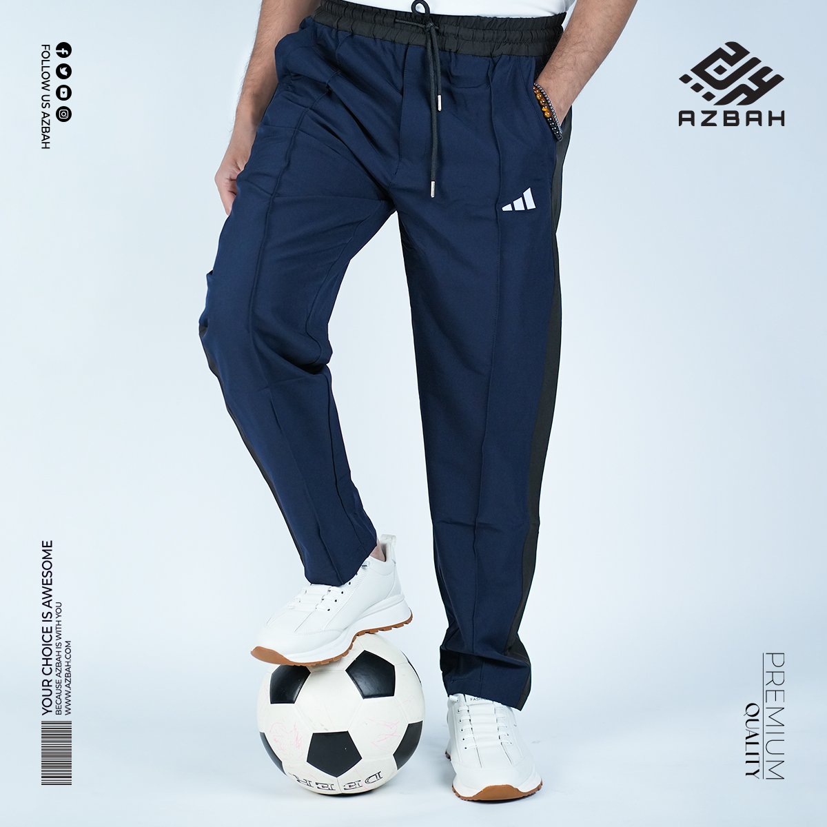 Azbah-Trouser-with-football-03 Premium china duby trouser-Navy - Image 1